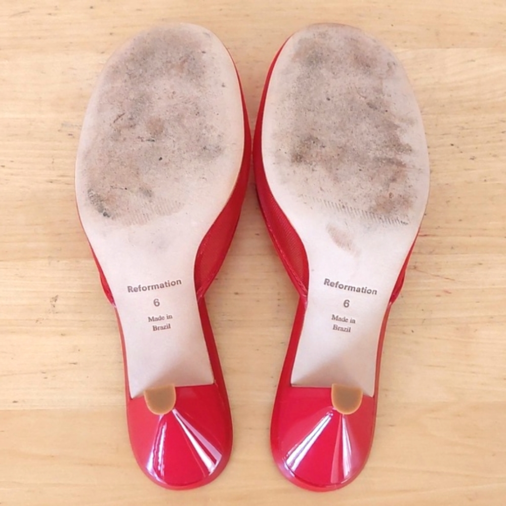 Reformation Red Mesh Sandals - Picture 13 of 15